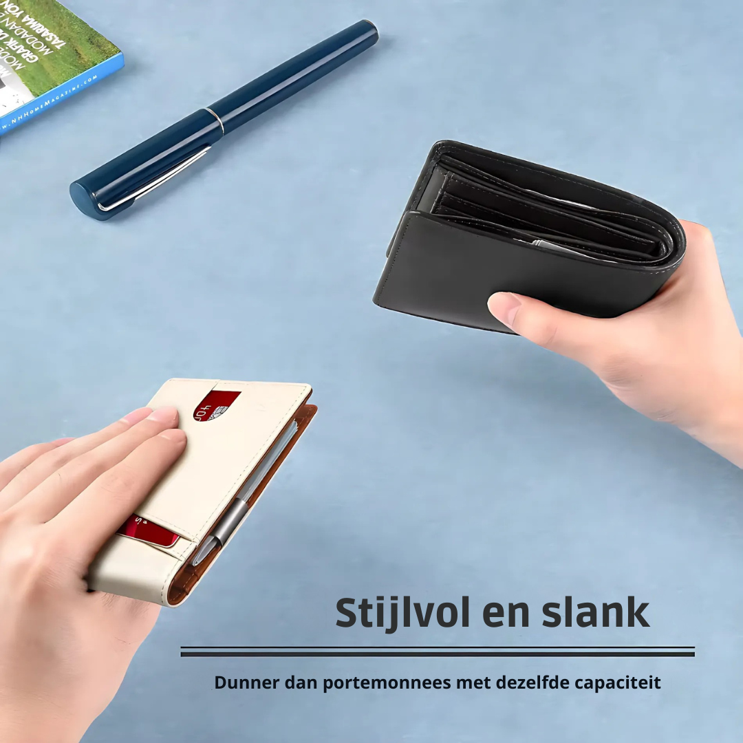 محفظة جلد رجالية SafeSlim مزودة بتقنية RFID، مدمجة، رفيعة وآمنة | Lersk