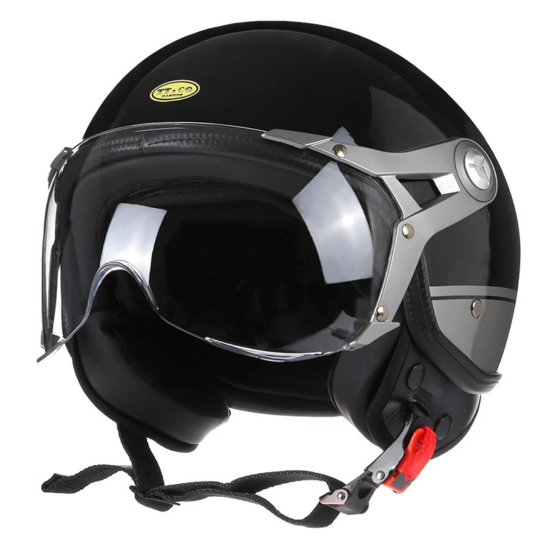 LyraJet Vintage Racer Helmet With Bubble Visor Shield | Lersk