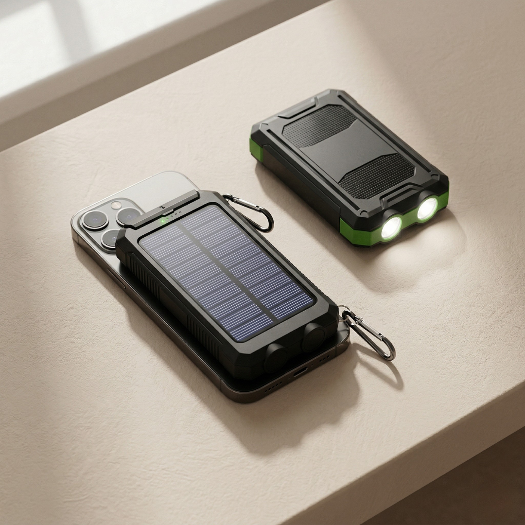 Solar-Powerbank mit LED-Licht Tragbares Ladegerät für den täglichen Gebrauch | Lersk