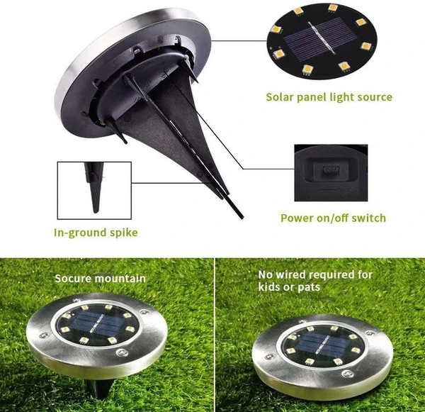 12 LED Solar-Bodenleuchten Außen Wasserdicht Für Gartenweg | Lersk