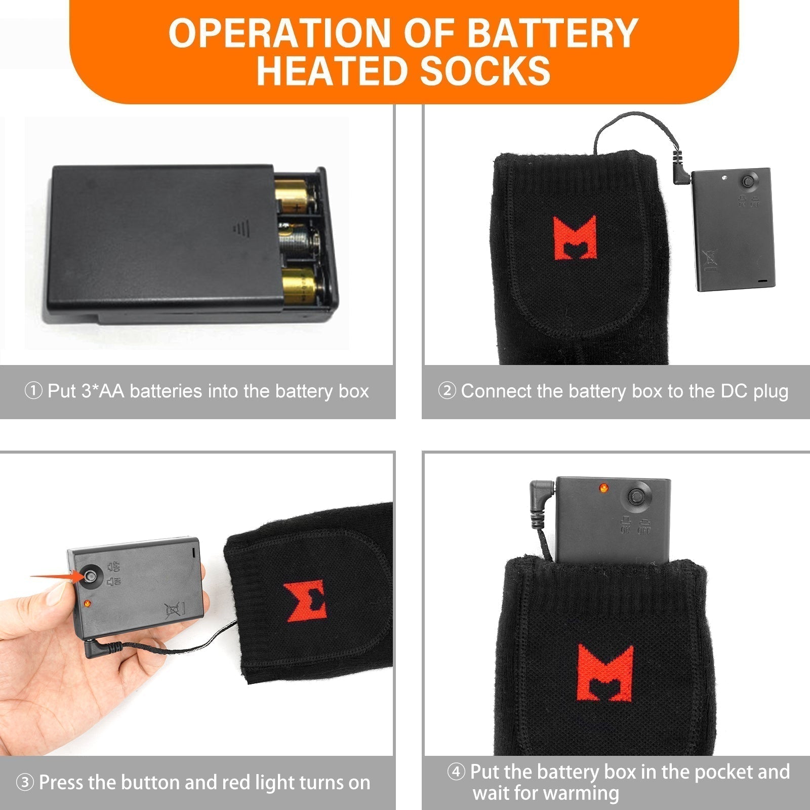 Calze Riscaldate ThermaCharge con Batteria in Nero | Lersk