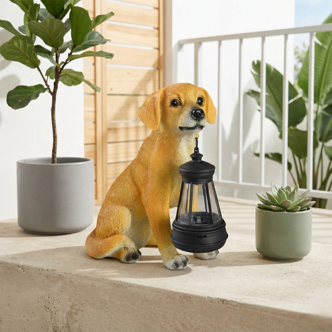 Statua Solare per Cani da Giardino per Giardini Esterni e Patios | Lersk