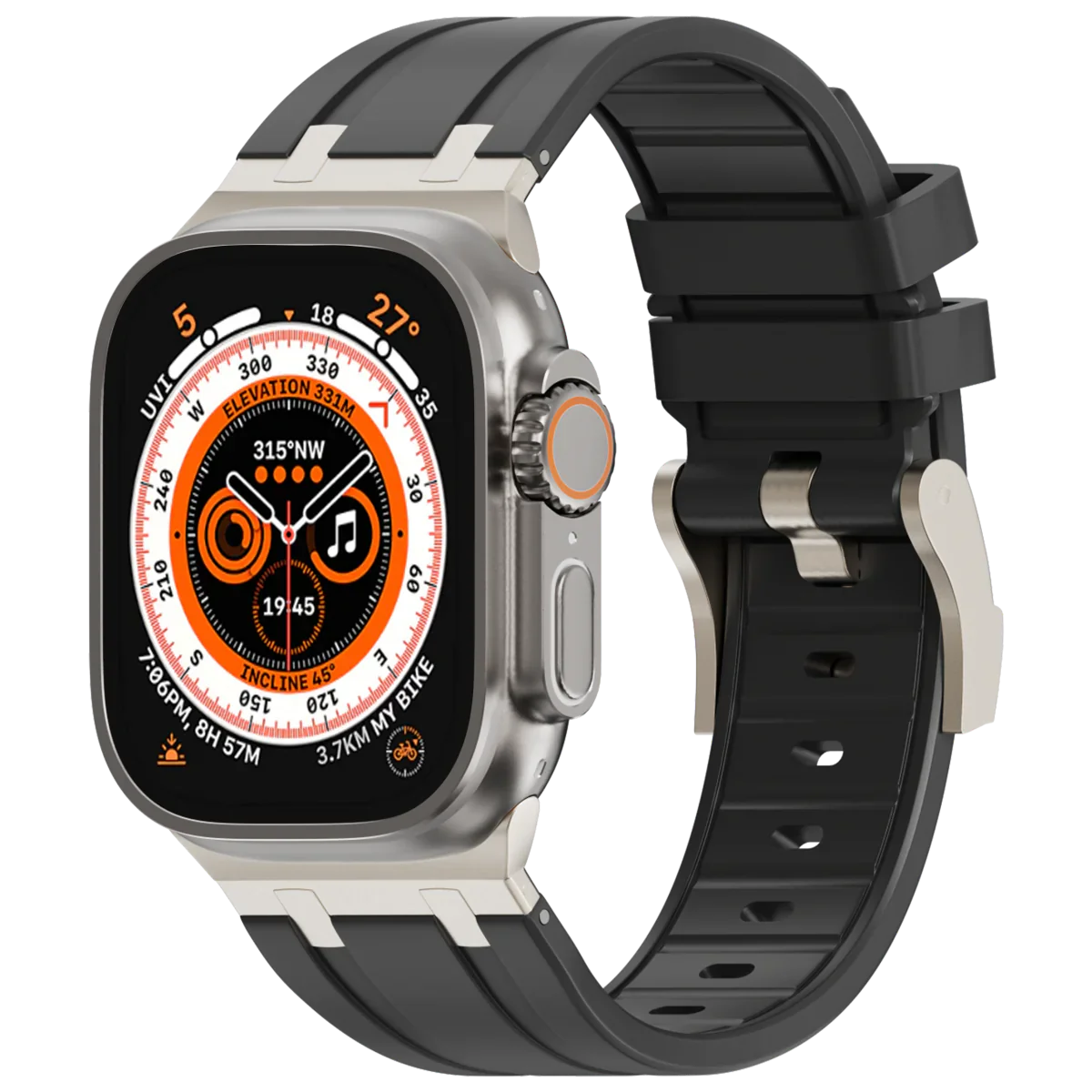 Deluxe Aurion kovová hlava silikonový řemínek pro Apple Watch | Lersk