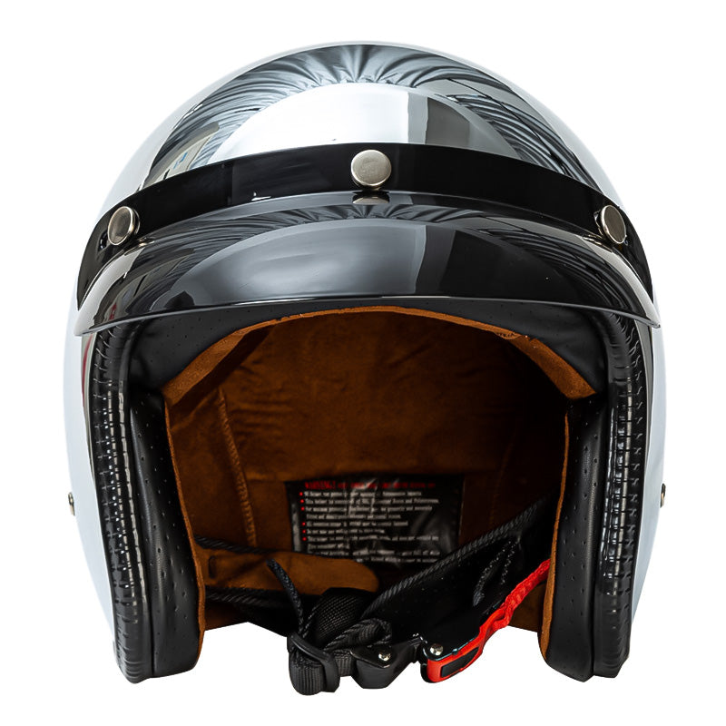 Casco AstraVale Retro Silver Tre Quarti Certificato DOT ed ECE | Lersk