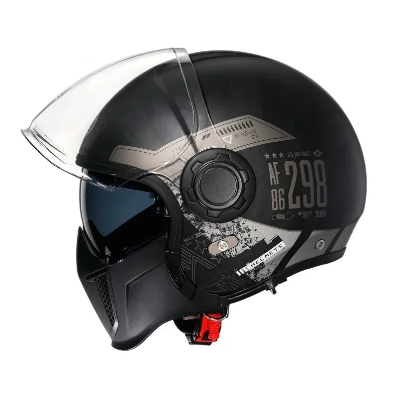 LumaShield Dual-Visor Modular Helmet DOT ECE Certified Detachable Chin Guard | Lersk