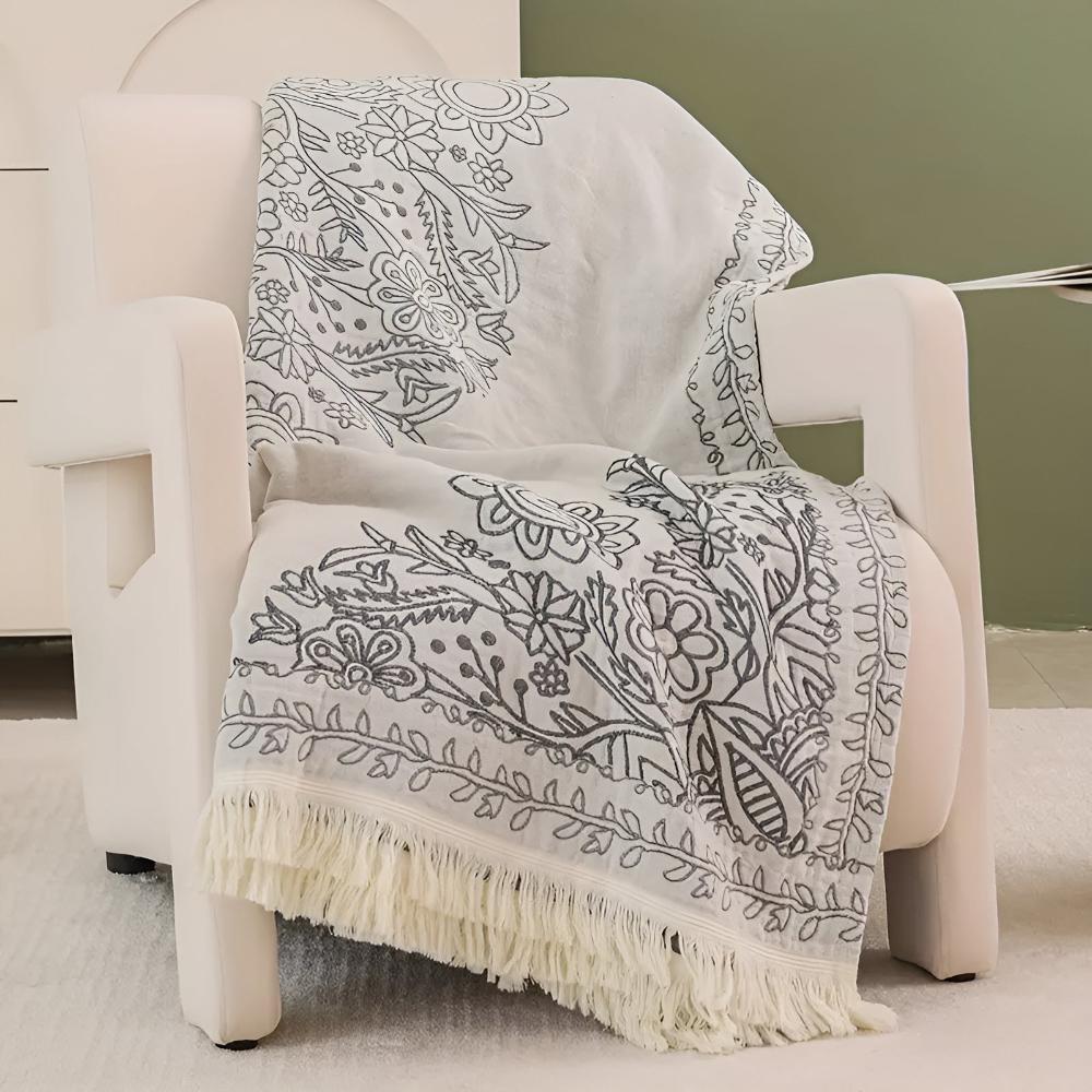 Nordischer Chic Baumwoll-Wurf Atmungsaktiver Jacquard für Wohnzimmer | Lersk