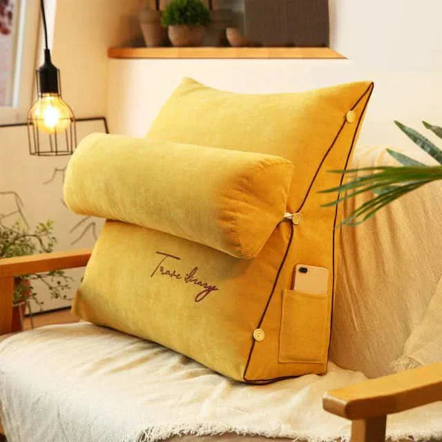 Wedge Back Support Pillow With Neck Roll For Reading, Working And Lounging On Any Chair Or Bed | Lersk