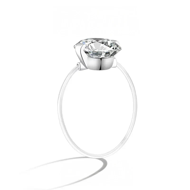 Sterling Silver S925 1–2 Carat Moissanite Invisible Band Ring With Floating Stone Effect | Lersk