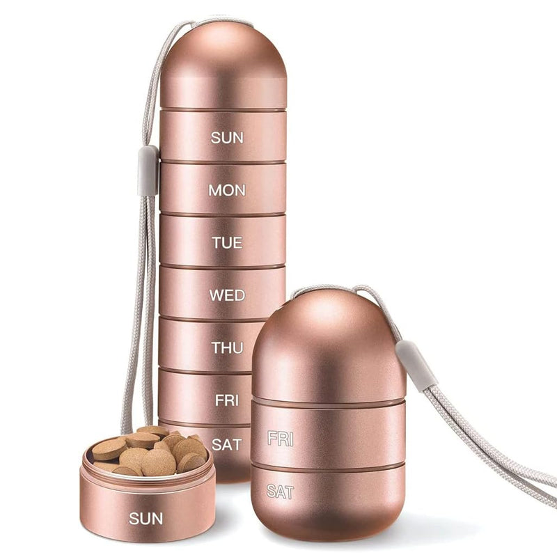 Organisateur de pilules portable sept jours pour voyage et rangement quotidien des pilules, pour vos essentiels de sac à dos et sac à main | Lersk