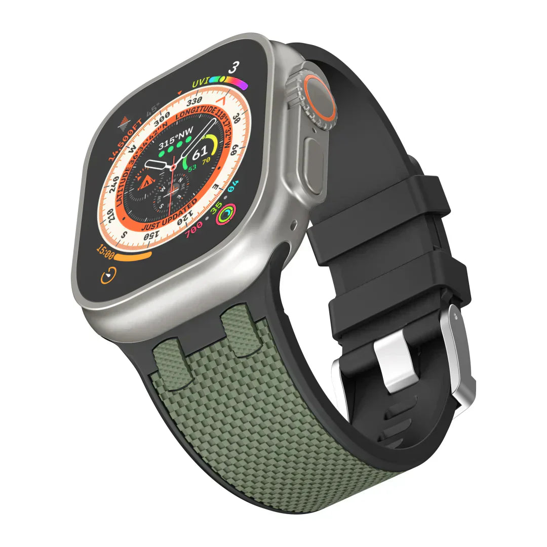 Aeria | Tofarvet silikonearmbånd til Apple Watch | Lersk