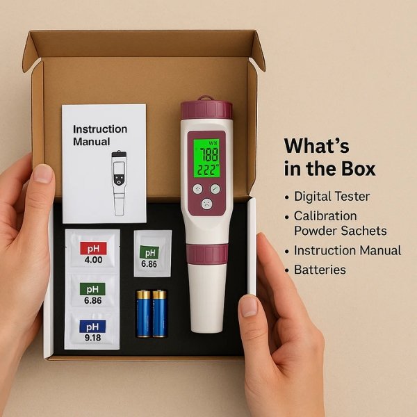 AquaSense 7-In-1 Digital Pool Tester For pH And Chlorine | Lersk