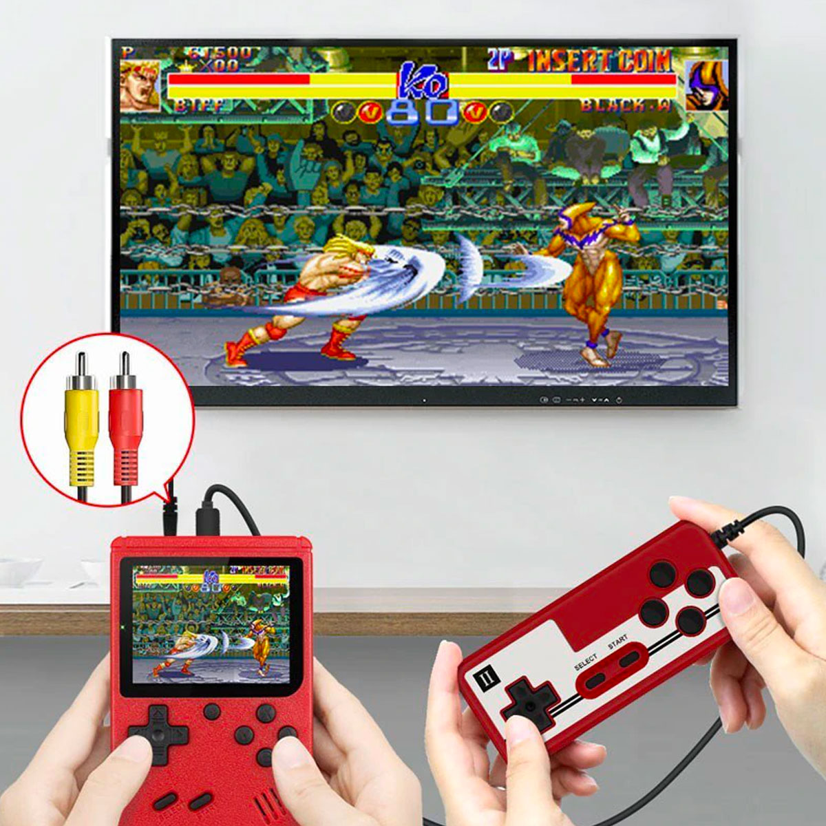 RetroJoy 400 Přenosná herní konzole s 400 retro hrami pro televizi pro retro hráče | Lersk
