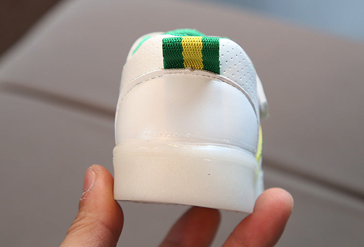 LED-lys børnesneaker med fleksibel sål og velcrolukning, polstret skridsikkert design | Lersk