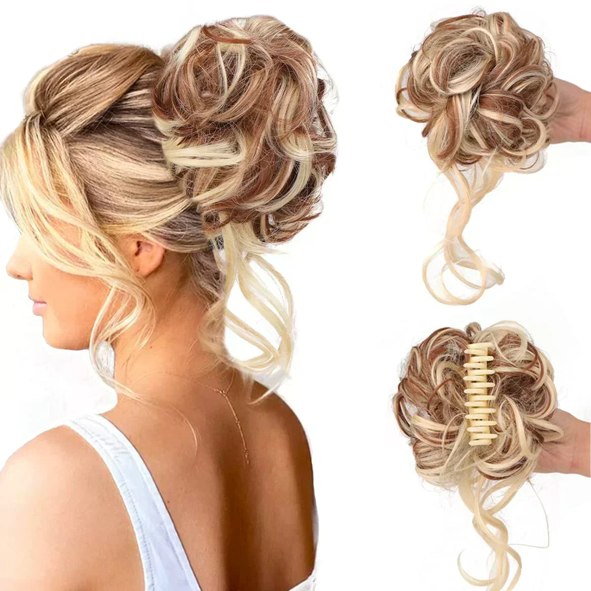 Pinza para cabello CurlyBun para moño rizado instantáneo, para peinados rápidos, recogidos diarios y looks elegantes | Lersk