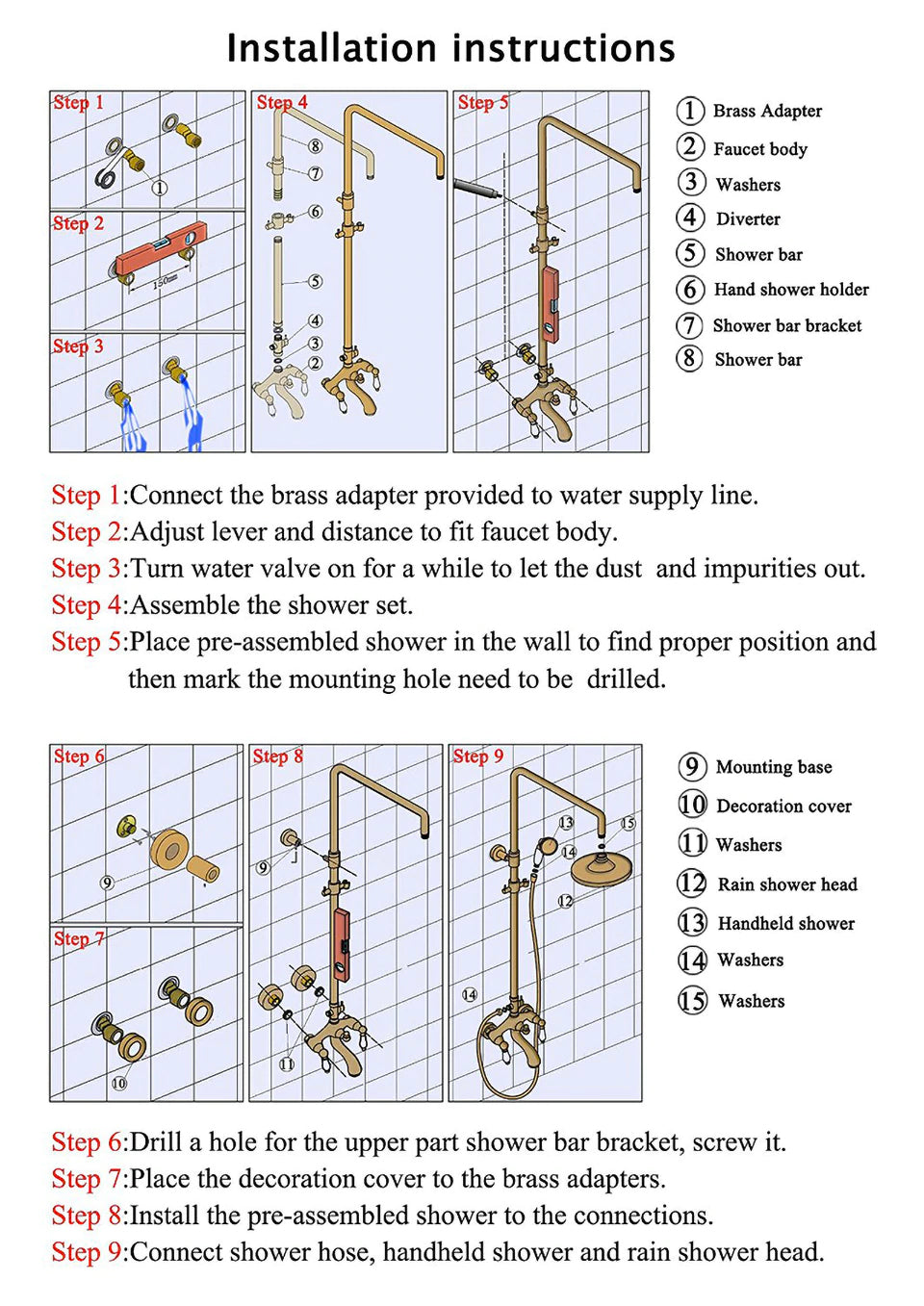 Nyra Dual Mixer Rain Shower System With Handheld Spray Easy Install | Lersk