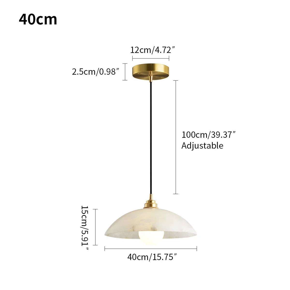 Lámpara colgante Dome Spanish Alabaster para comedor | Lersk