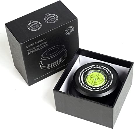 Vinyl Record Weight Stabilizer Clamp with Bubble Level and Soft Base Pad for LP Turntables | Lersk