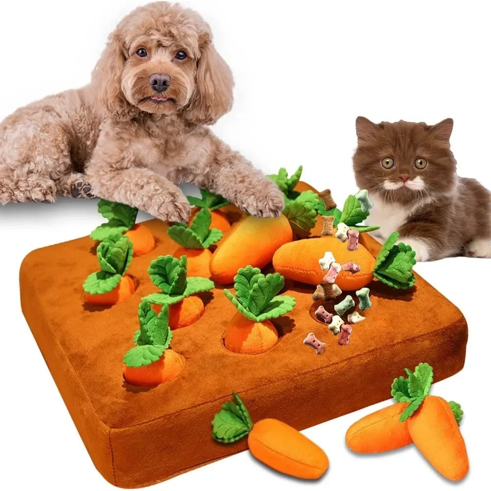 Tappetino Annusa Carota per Cani Giocattolo Interattivo in Peluche per Stimolazione Mentale | Lersk