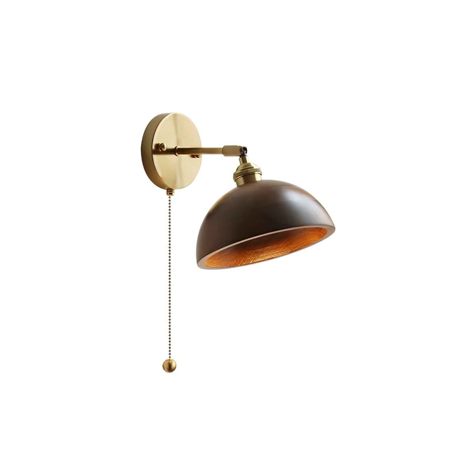Aureo Vintage-Style Wood Wall Lamp with Pull Chain Switch | Lersk
