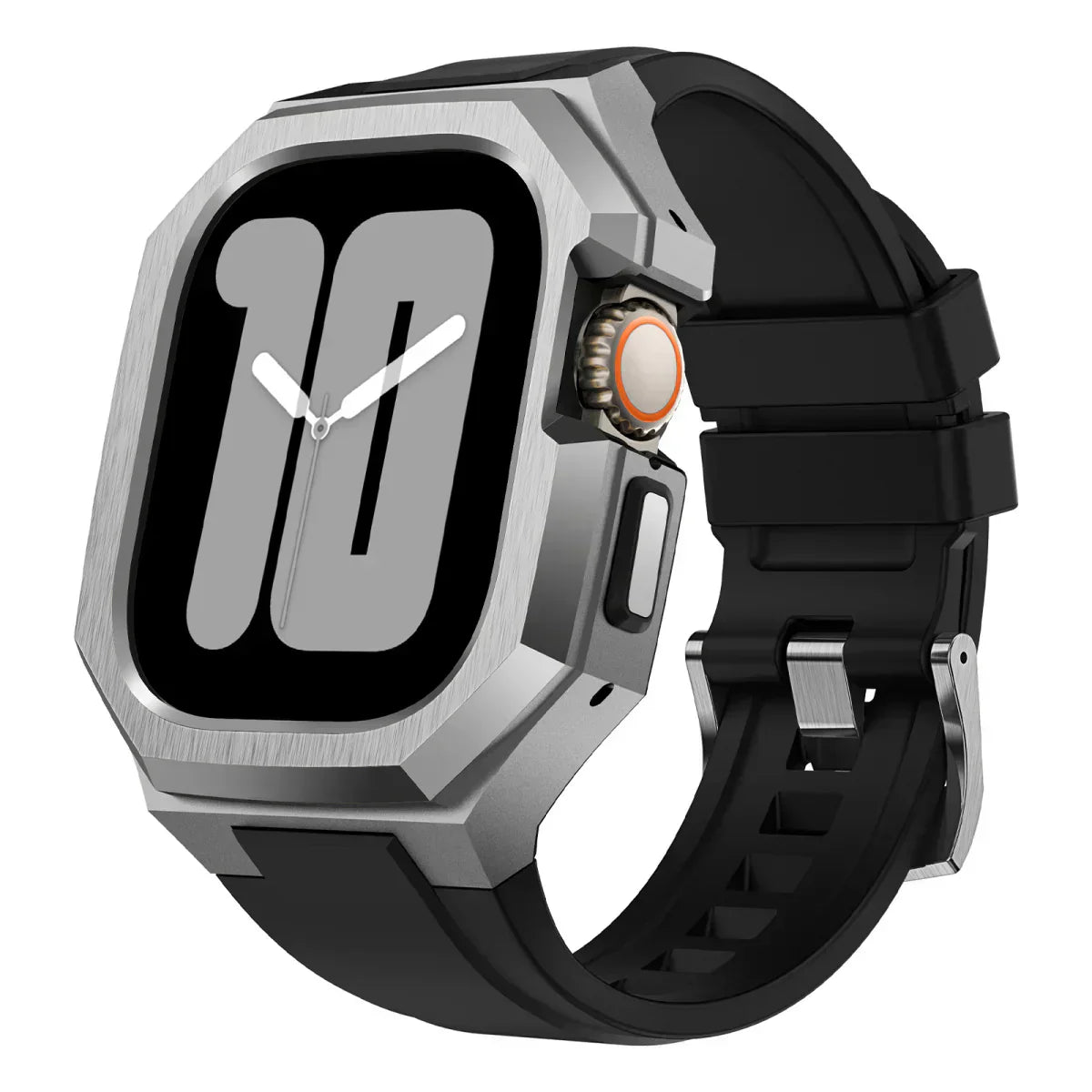 AeroCuff Fluoro Rubber Apple Watch-rem med rustfrit stålhus | Lersk