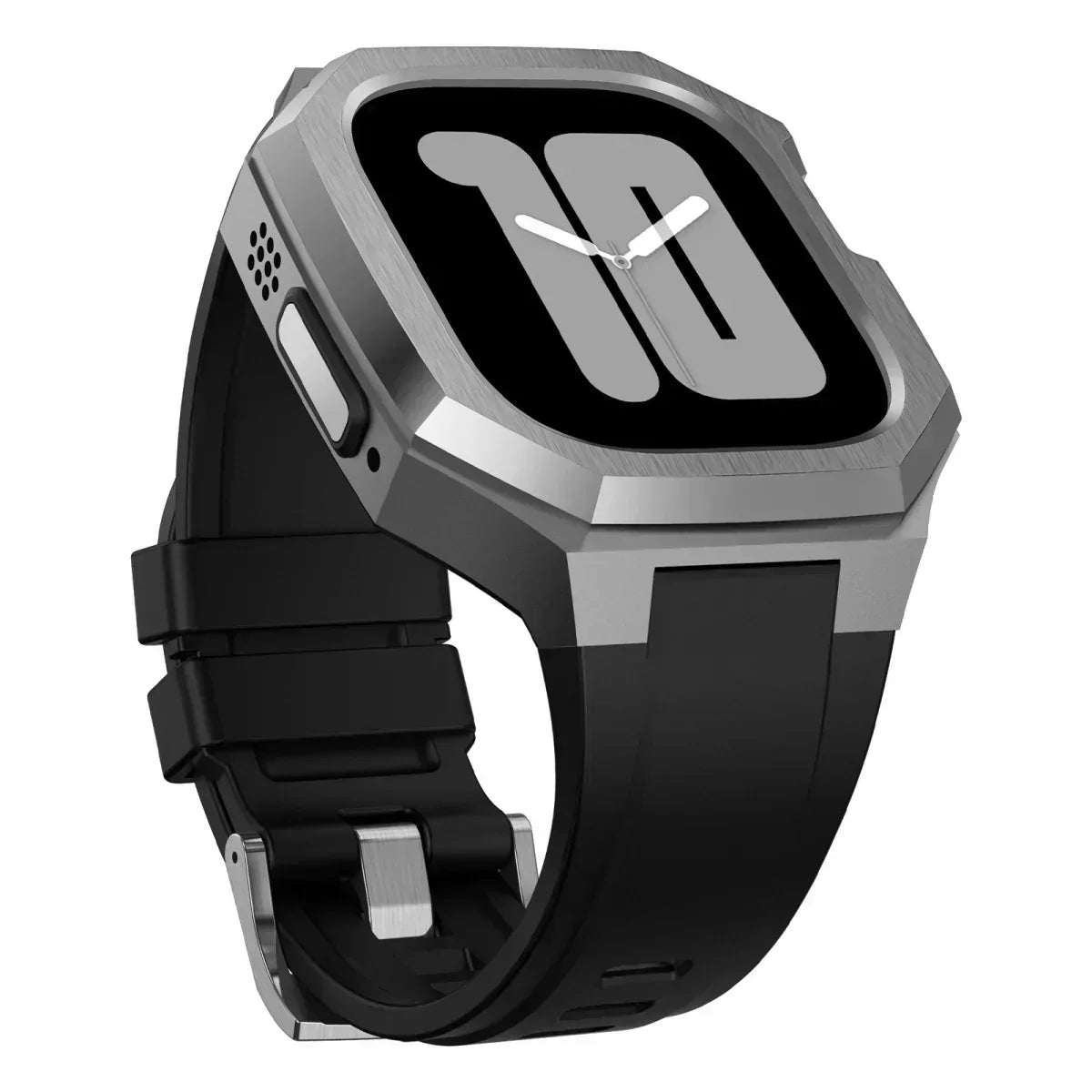 AeroCuff Fluoro Rubber Apple Watch-rem med rustfrit stålhus | Lersk
