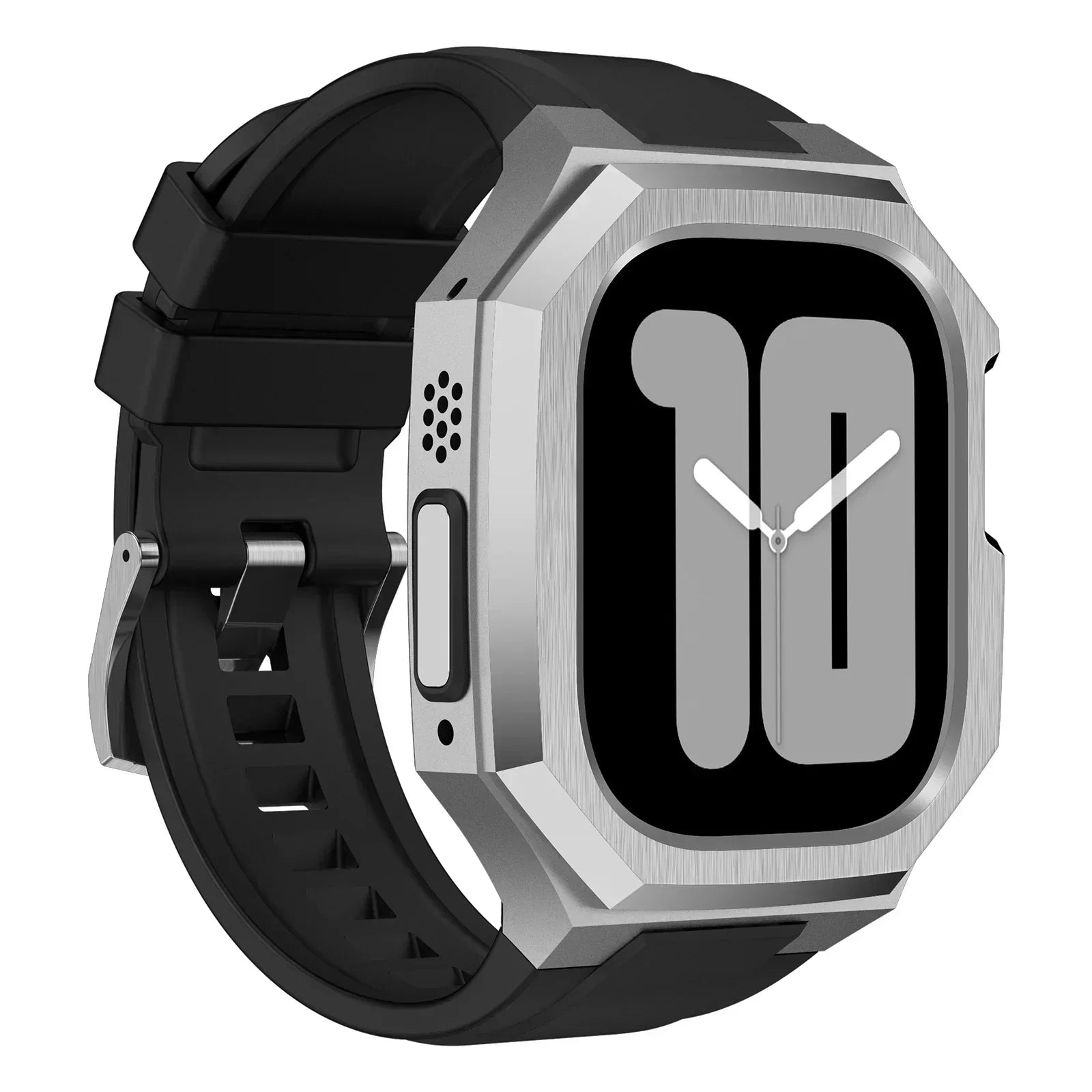 AeroCuff Fluoro Rubber Apple Watch-rem med rustfrit stålhus | Lersk