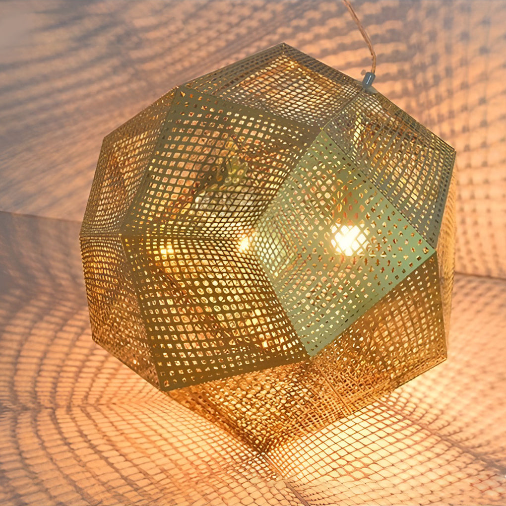 Lumenara Geometric Round Pendant Lamp in Electrolytic Metal | Lersk