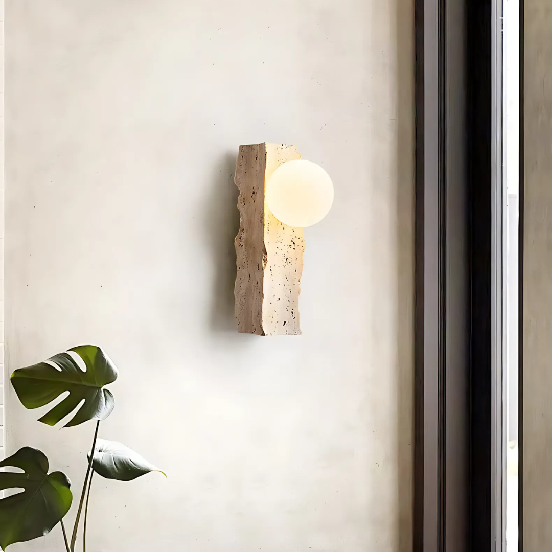 Orion nástěnná lampa z kamene ručně vyráběná s G9 LED osvětlením | Lersk