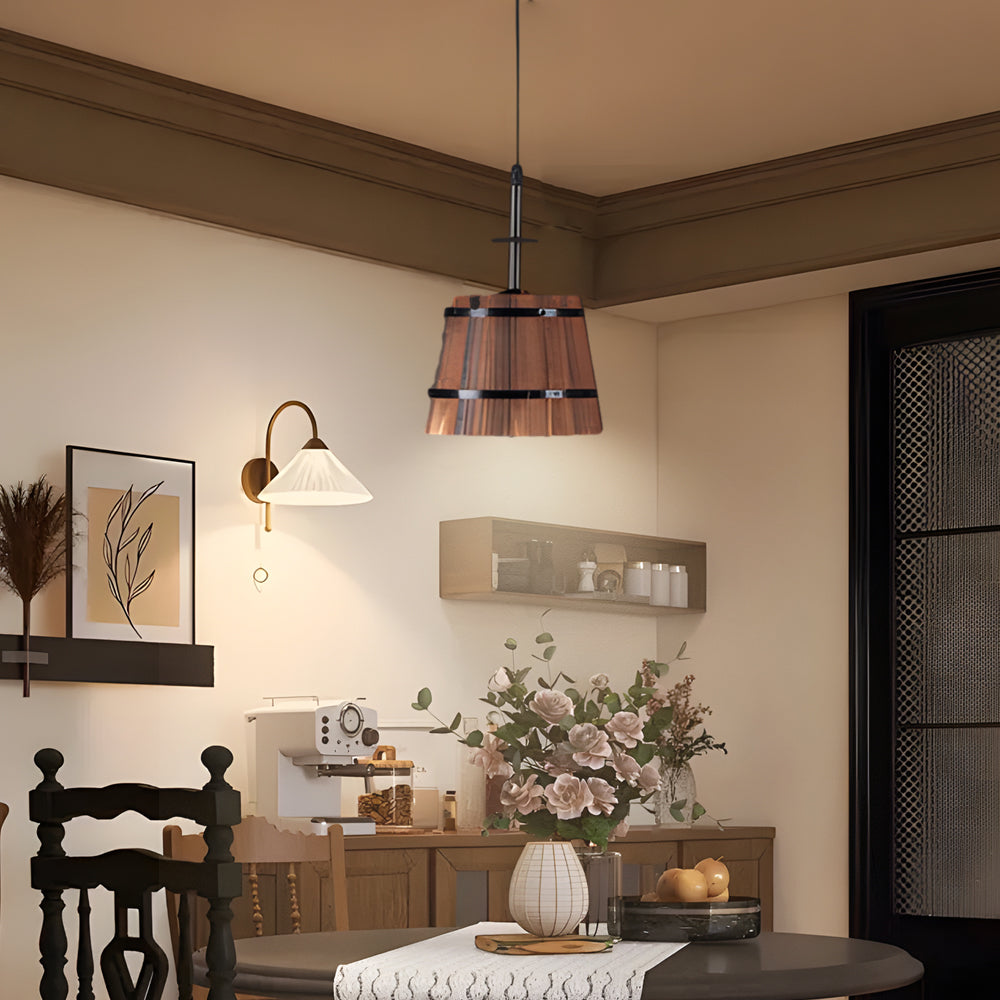CaskGlow Wooden Bucket Pendant Light for Bars and Cafes | Lersk