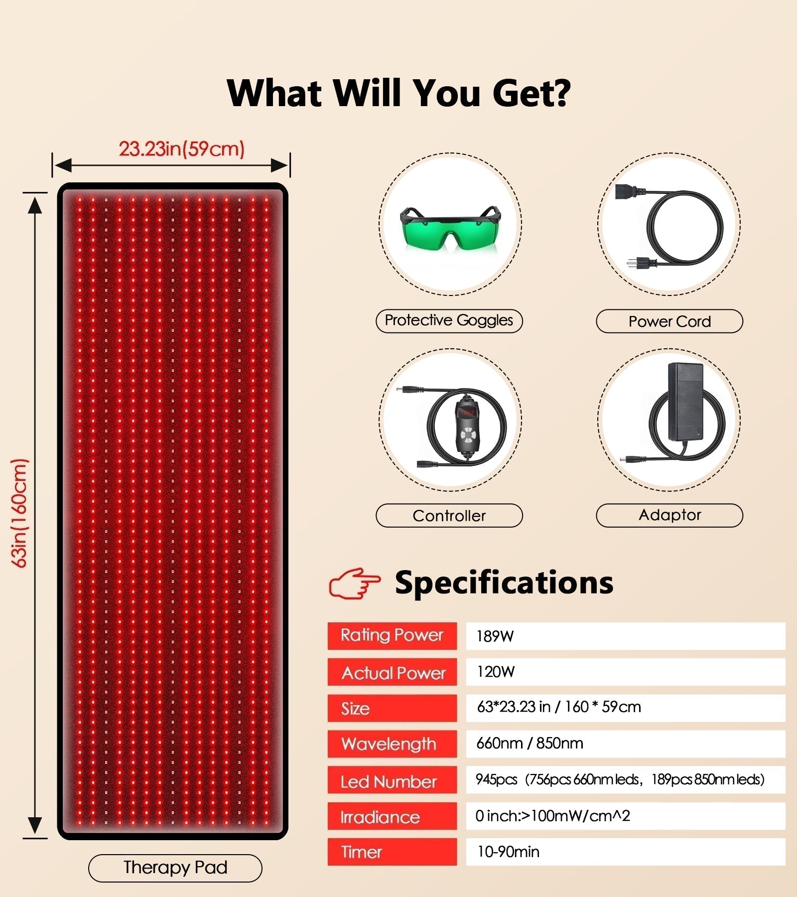 Red Light Therapy Pad At Home Full Body Mat Infrared Pain Relief FDA Approved | Lersk