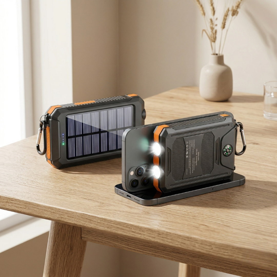 Solar-Powerbank mit LED-Licht Tragbares Ladegerät für den täglichen Gebrauch | Lersk