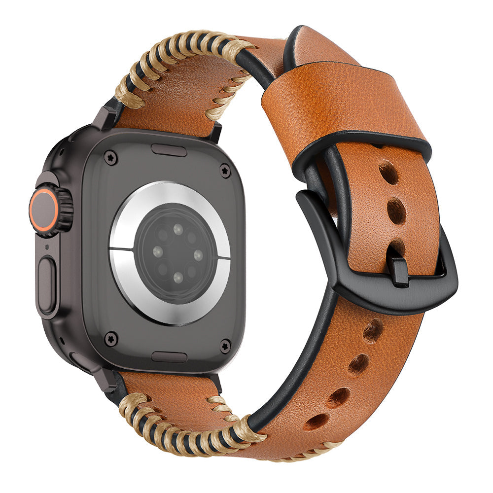 Håndsyet læderrem til Apple Watch | Lersk