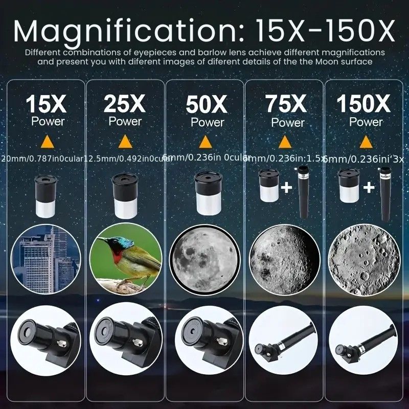 Professional Astronomical Telescope 70mm Aperture, 300mm Focal Length With Easy Setup For Stargazing And Nature | Lersk