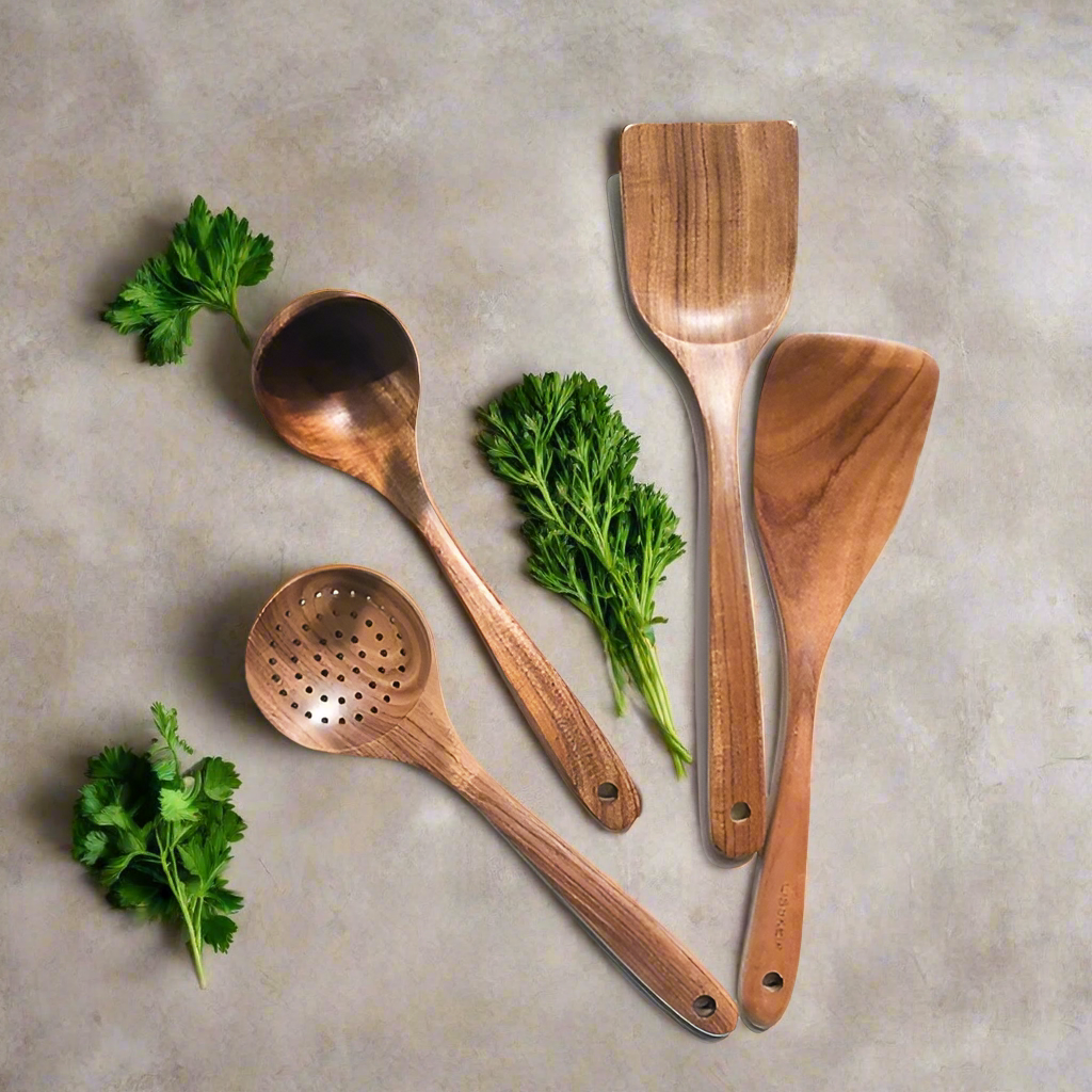Sylvera Teak Kitchen Utensil Set for Everyday Cooking | Lersk