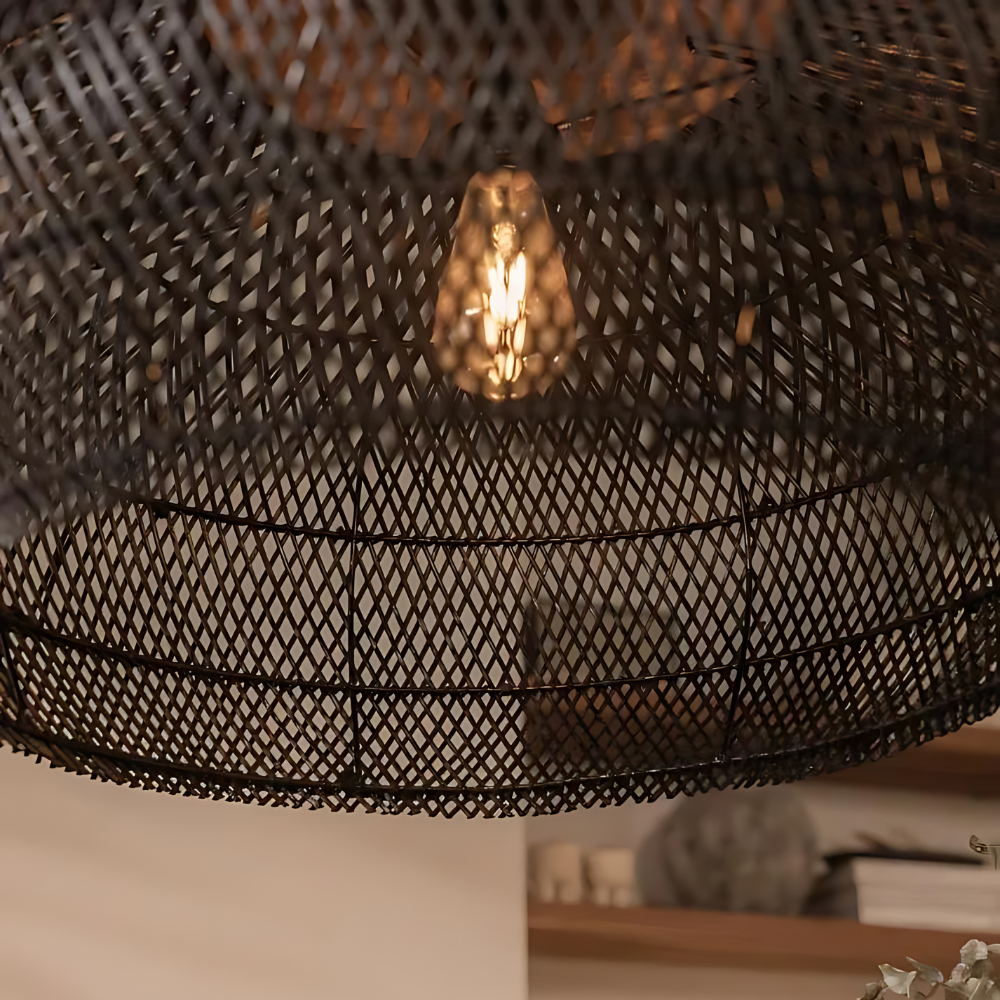 Asterra Handwoven Rattan Pendant Light Boho Ceiling | Lersk