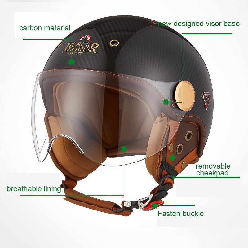 Casque de moto en fibre de carbone, confort ultra-léger pour motards, certifié CE | Lersk