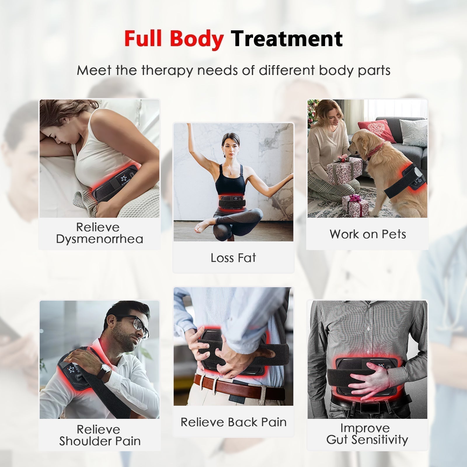 Infrared Red Light Therapy Belt For Pain Relief At Home Medical Grade 60 LEDs | Lersk