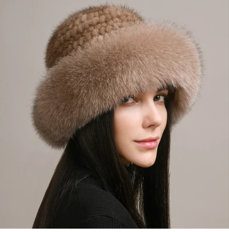 Vellara Mink Pels Hat Luksus Vintertilbehør Til Hygge Og Varme