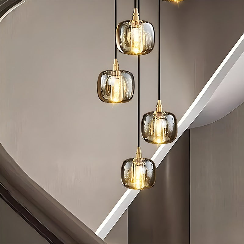 Colored Glass Multi Pendant Chandelier | Lersk