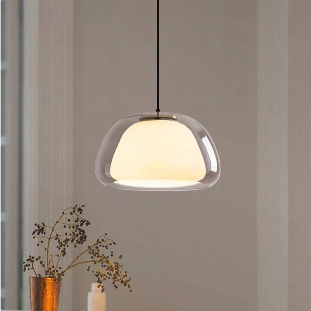 Luminex | Dobbelt glas kuppelpendel med blødt skær | Lersk