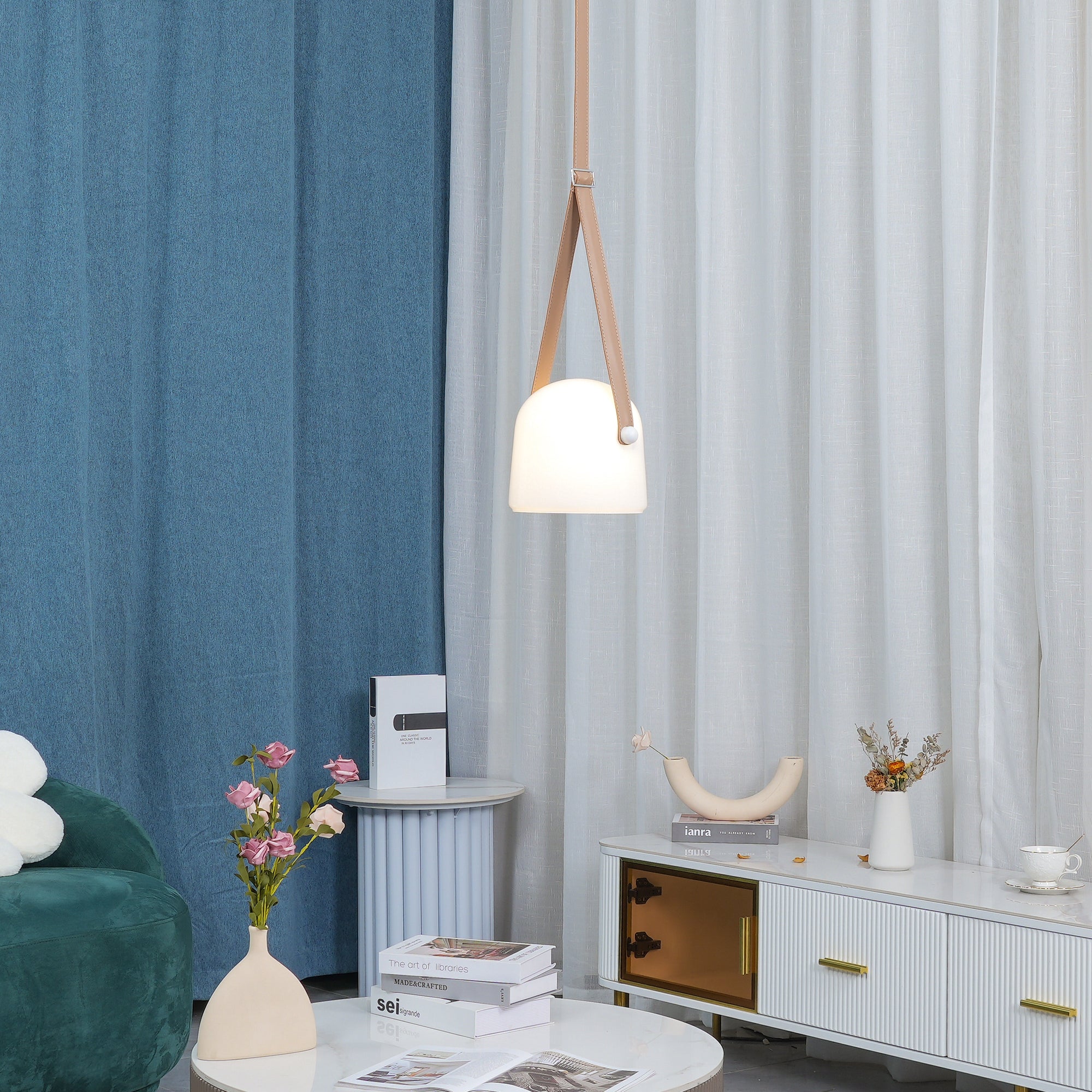 AerisLume | Moderní závěsná lampa ze skla a kovu pro domácnosti | Lersk