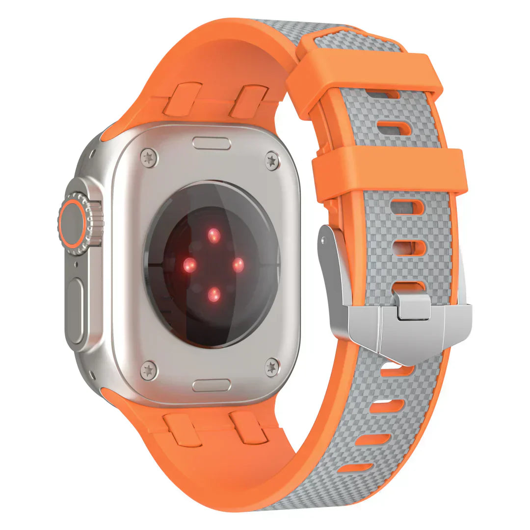 Aeria | Tofarvet silikonearmbånd til Apple Watch | Lersk