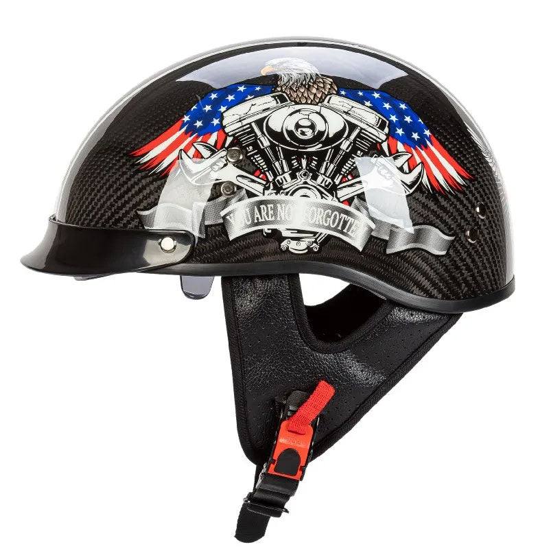 CarbonFiber Retro Half Face Helmet For Riders Lightweight DOT ECE Approved | Lersk