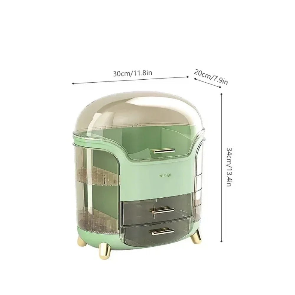 CrystalView Desktop Makeup Organizer med stor kapacitet | Lersk