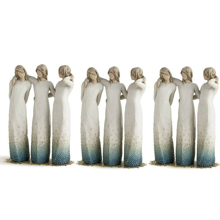 By My Side Statuina Scolpita Dipinta a Mano di Compagnia e Sostegno per Amici e Cari | Lersk