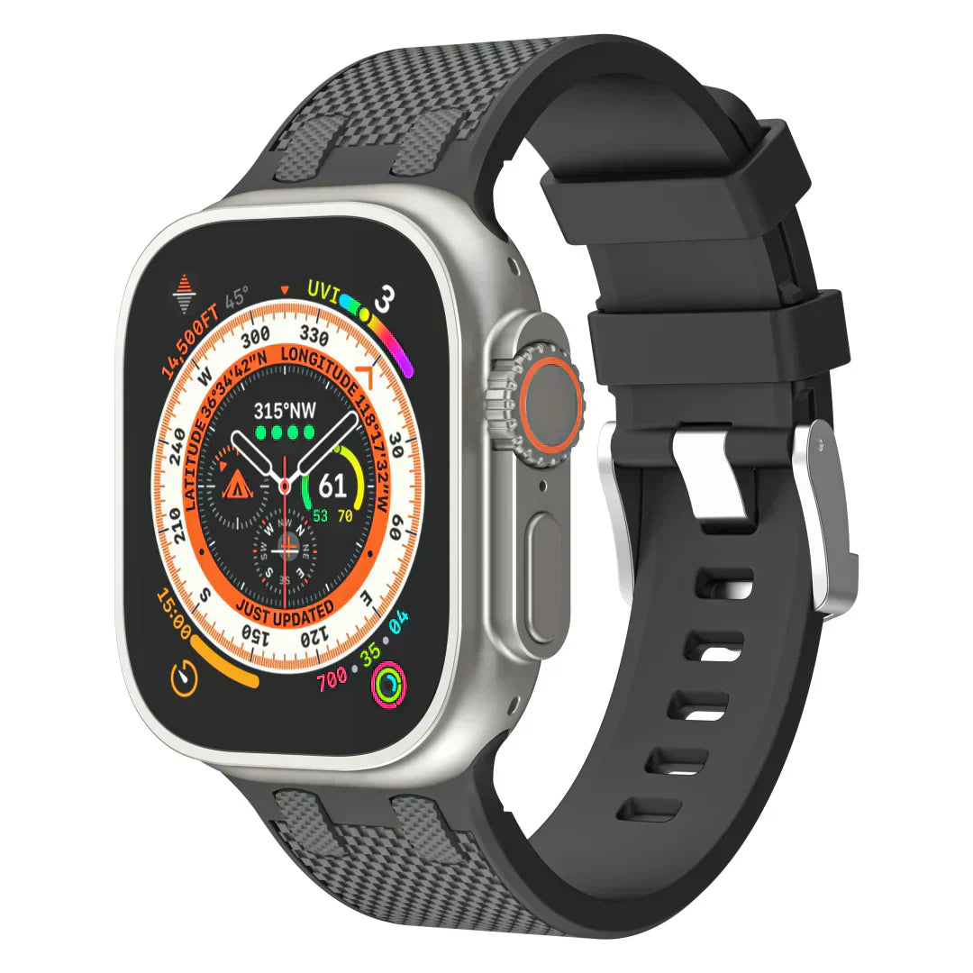 Aeria | Tofarvet silikonearmbånd til Apple Watch | Lersk