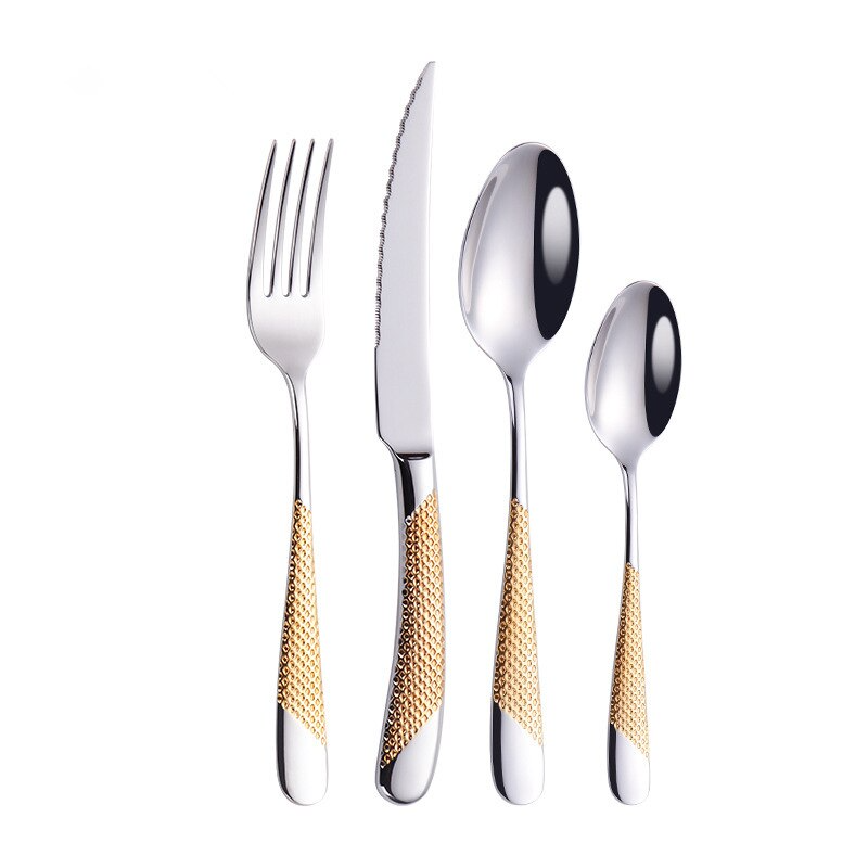 Aster Diagonal Textured Stainless Steel Cutlery Set | Lersk