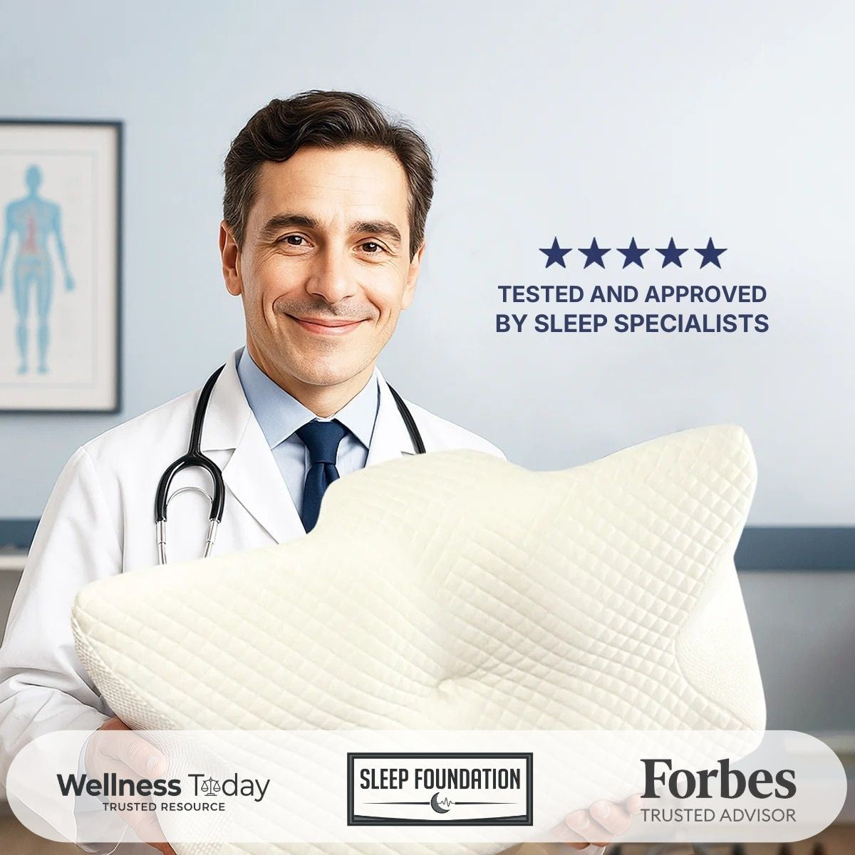 Orthopedic Cervical Memory Foam Pillow for Neck Pain Relief | Lersk