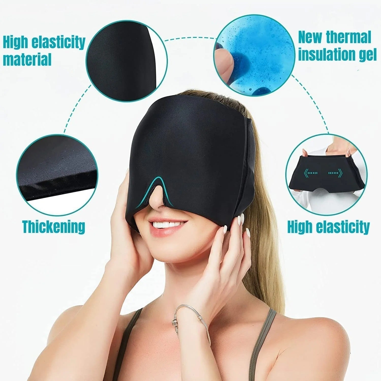 Bandeau Tête Thérapie Froid Infusé au Gel pour Soulagement de la Migraine | Lersk