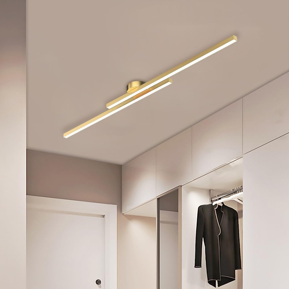 LumenVale Minimalistyczna aluminiowa lampa sufitowa LED półplafon do salonu | Lersk